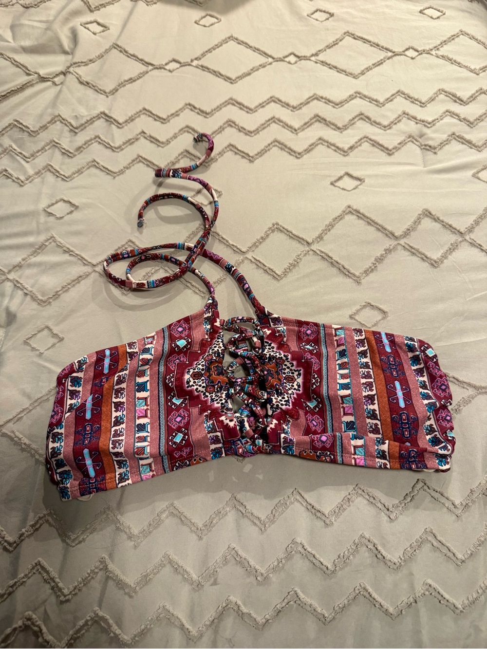 Hippie pattern swim top